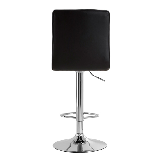 Treno Black Faux Leather Bar Chairs With Chrome Base In A Pair