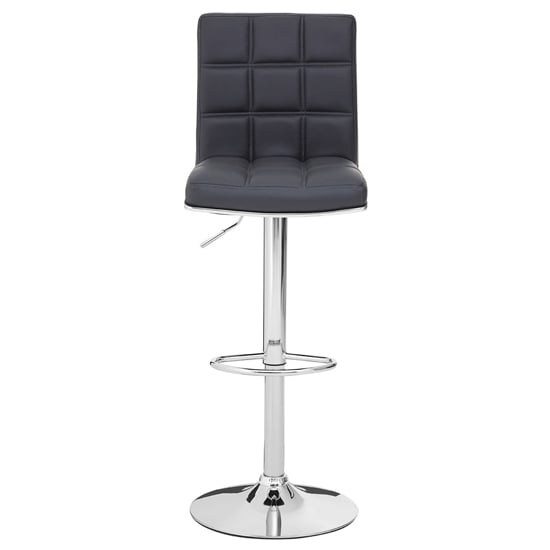 Treno Grey Faux Leather Gas Lift Bar Stools In Pair_2