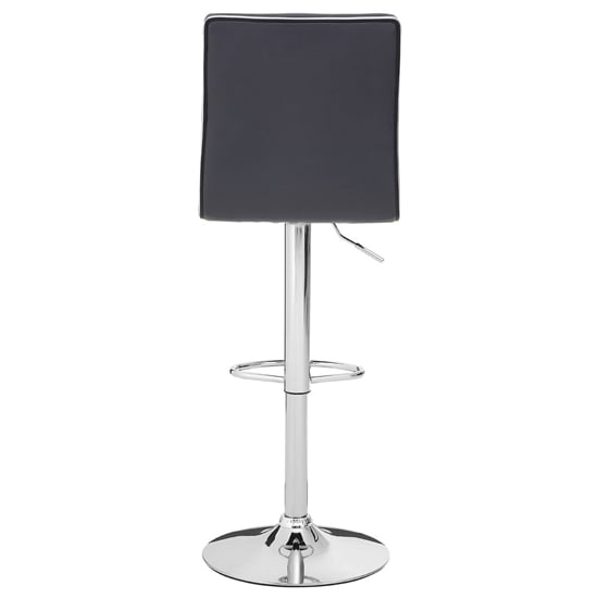 Treno Grey Faux Leather Bar Chairs With Chrome Base In A Pair