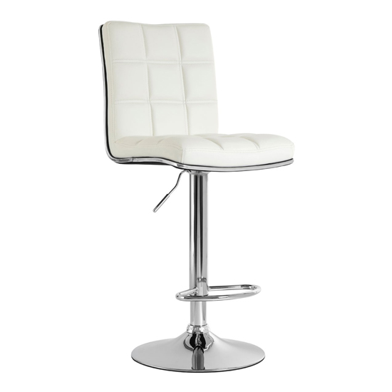 Treno White Faux Leather Gas Lift Bar Stools In Pair_3