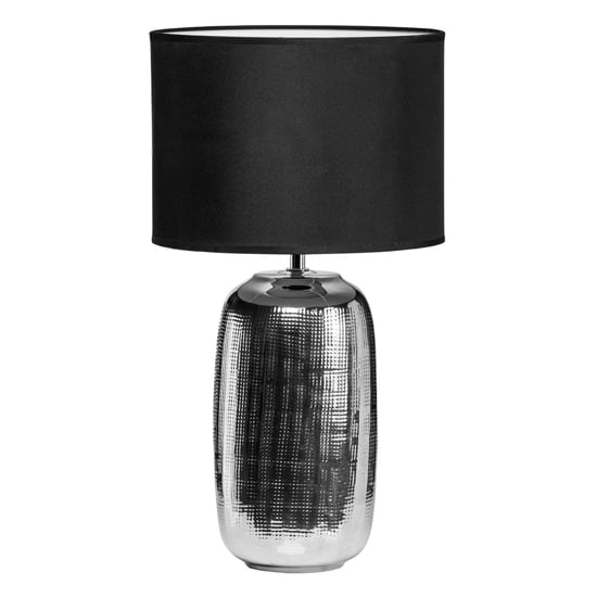 Trento Black Fabric Shade Table Lamp With Chrome Ceramic Base_2