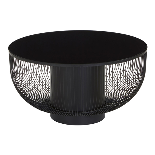 Ruchbah Black Glass Top Coffee Table With Metal Base   _2