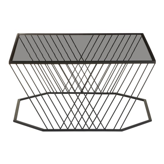 Read more about Ruchbah grey glass top coffee table with black metal frame