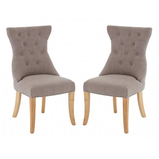 Read more about Trento upholstered mink fabric dining chairs in a pair