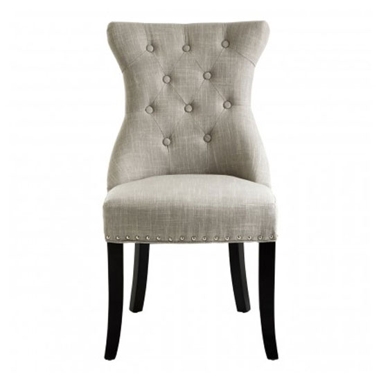 Trento Upholstered Grey Fabric Dining Chairs In A Pair_2