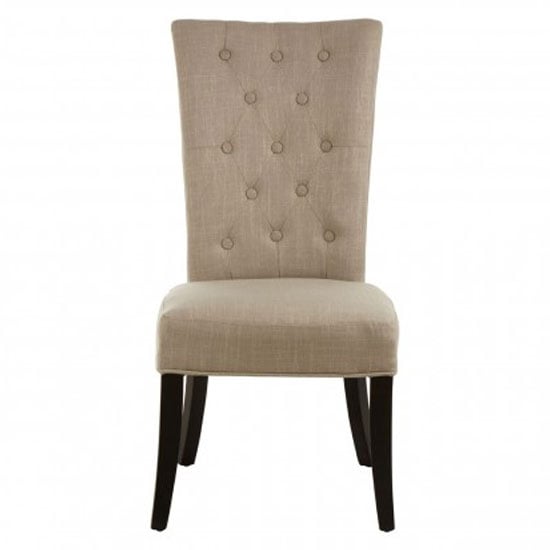 Trento Upholstered Natural Fabric Dining Chairs In A Pair_2