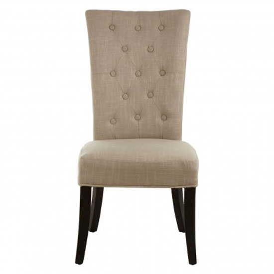 Trento Upholstered Natural Fabric Dining Chairs In A Pair_2