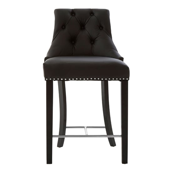 Trento Upholstered Black Faux Leather Bar Chairs In A Pair_2