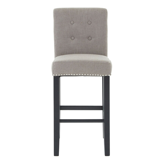 Trento Upholstered Natural Fabric Bar Chairs In A Pair