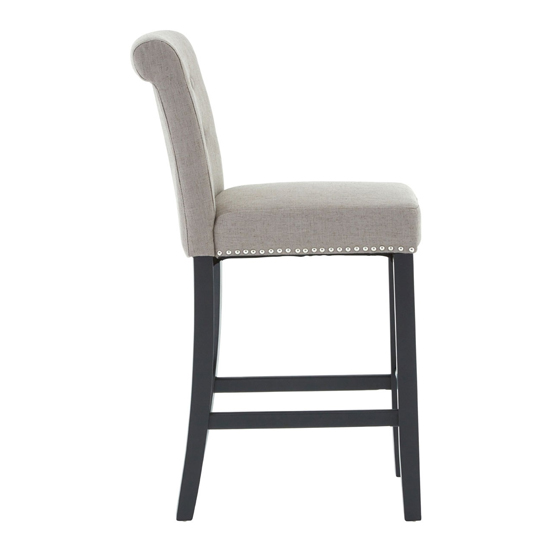 Trento Upholstered Natural Fabric Bar Chairs In A Pair