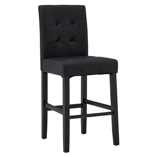 Photo of Trento upholstered faux leather bar chair in black