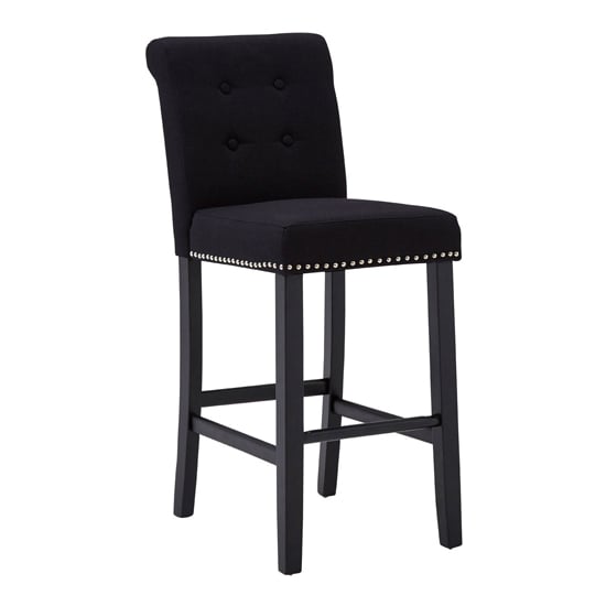 Photo of Trento upholstered lined fabric bar chair in black