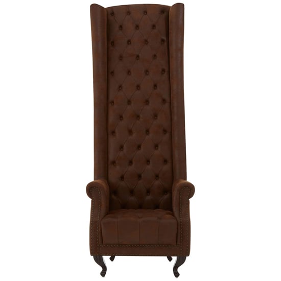 Trento Tall Upholstered Faux Leather Porter Chair In Brown_2