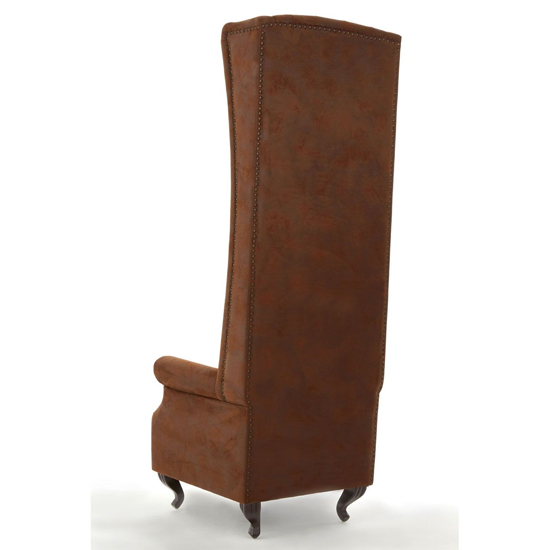 Trento Tall Upholstered Faux Leather Porter Chair In Brown_4