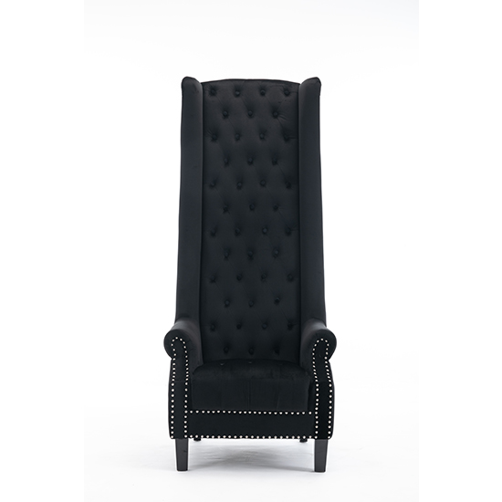 Trento Tall Upholstered Velvet Porter Chair In Black