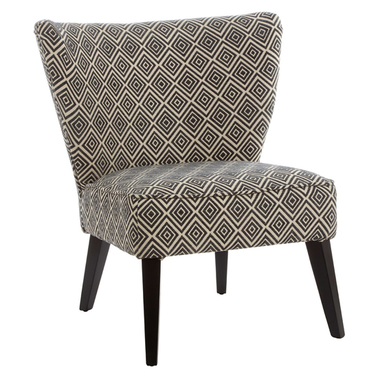 Trento Upholstered Fabric Accent Chair In Black And White