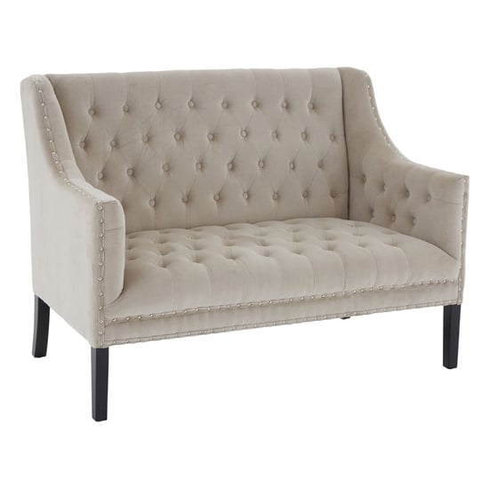 Read more about Trento upholstered velvet 2 seater sofa in light camel