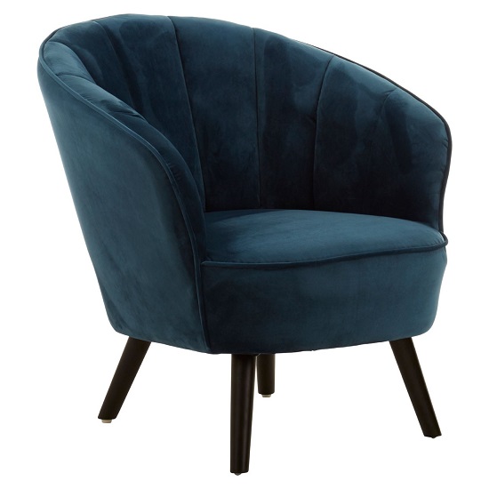Trento Upholstered Velvet Bedroom Chair In Blue
