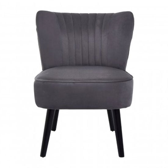 Trento Upholstered Velvet Accent Chair In Grey