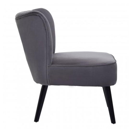 Trento Upholstered Velvet Accent Chair In Grey