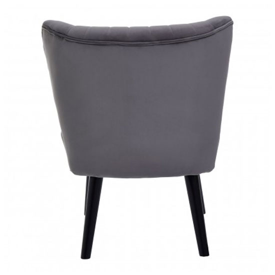 Trento Upholstered Velvet Accent Chair In Grey