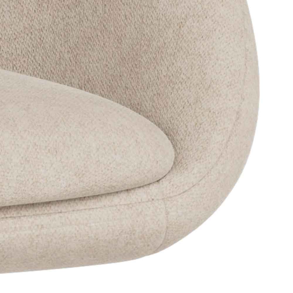 Trenton Fabric Swivel Dining Chairs With Black Legs In Pair - Sand