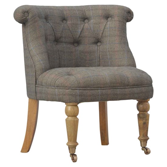Trenton Fabric Upholstered Accent Chair In Petite Multi Tweed