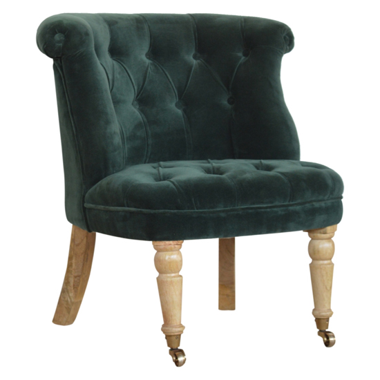 Trenton Velvet Upholstered Accent Chair In Emerald Green