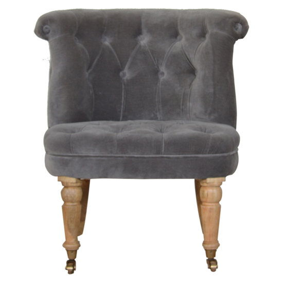 Trenton Velvet Upholstered Accent Chair In Grey_2