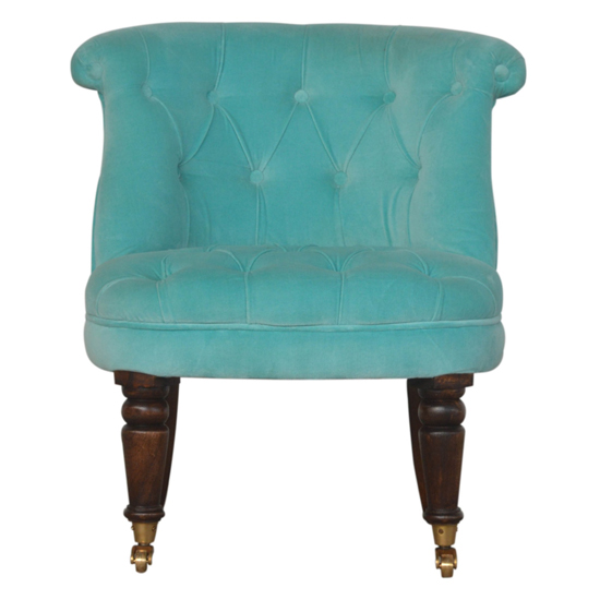 Trenton Velvet Upholstered Accent Chair In Turquoise_2