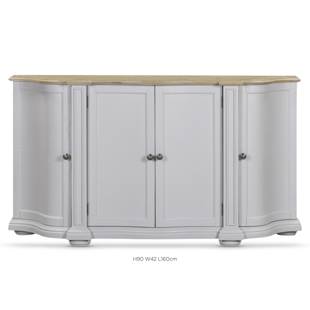 Trenton Wooden Sideboard With 4 Doors - Grey
