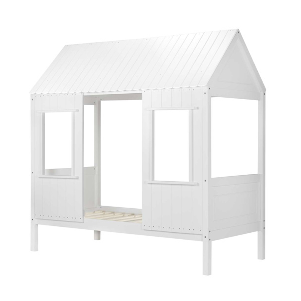 Trenton Wooden Single Bed In White