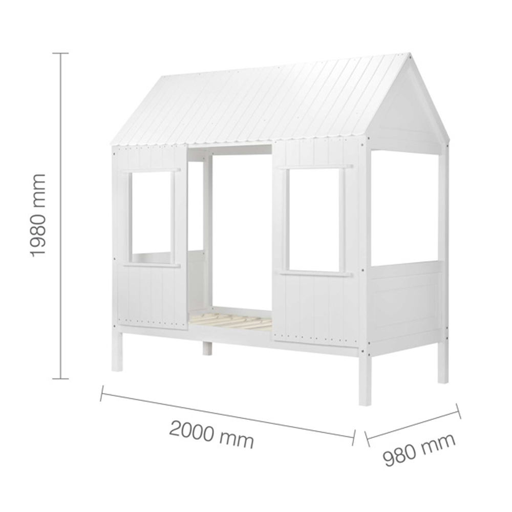 Trenton Wooden Single Bed In White