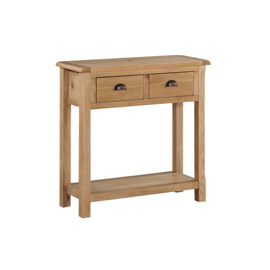 Trevino Console Table In Oak with 2 Drawers_2