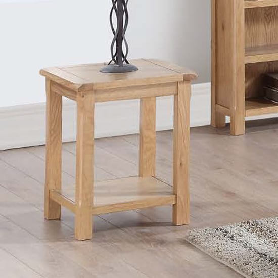 Read more about Trevino end table in oak with shelf