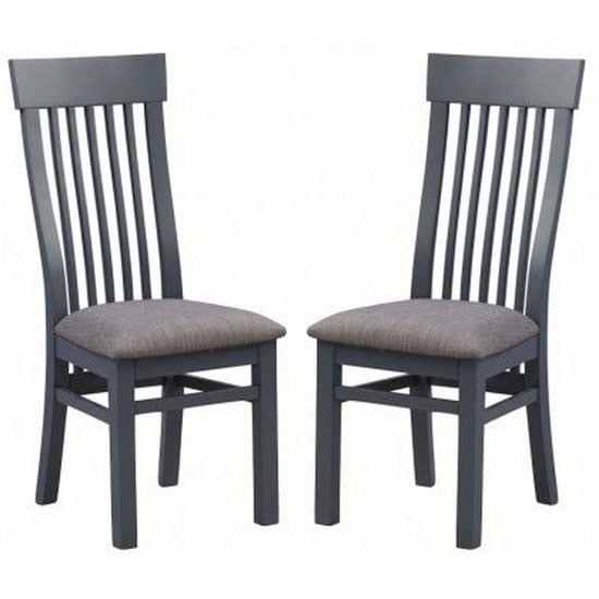 Read more about Trevino midnight blue wooden dining chairs in a pair