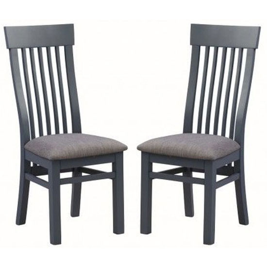 Trevino Midnight Blue Wooden Dining Chairs In A Pair