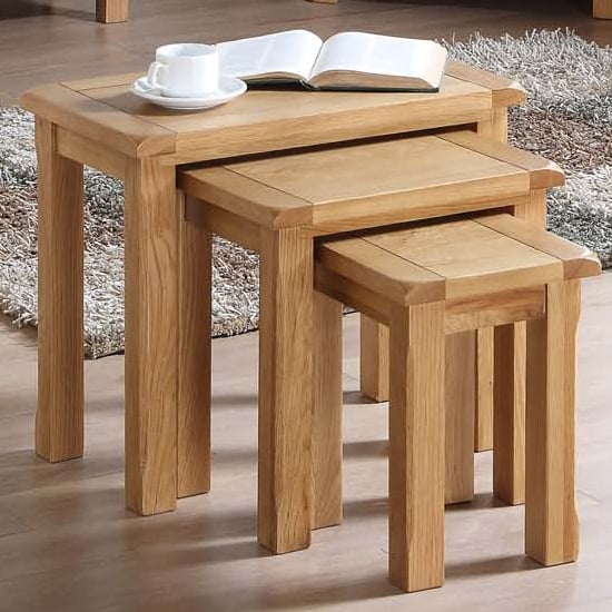 Trevino Set Of 3 Nesting Tables In Oak