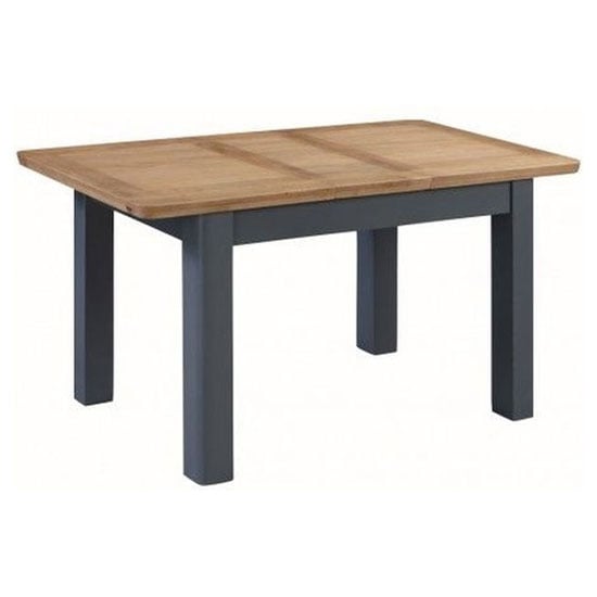 Product photograph of Trevino Small Extending Dining Table In Midnight Blue And Oak from Furniture in Fashion