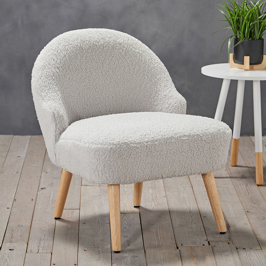 Trevor Boucle Fabric Accent Chair In Grey