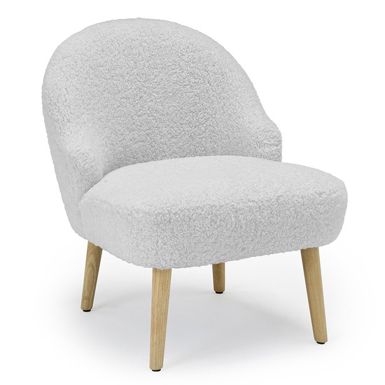 Trevor Boucle Fabric Accent Chair In Grey