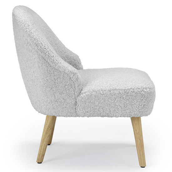 Trevor Boucle Fabric Accent Chair In Grey