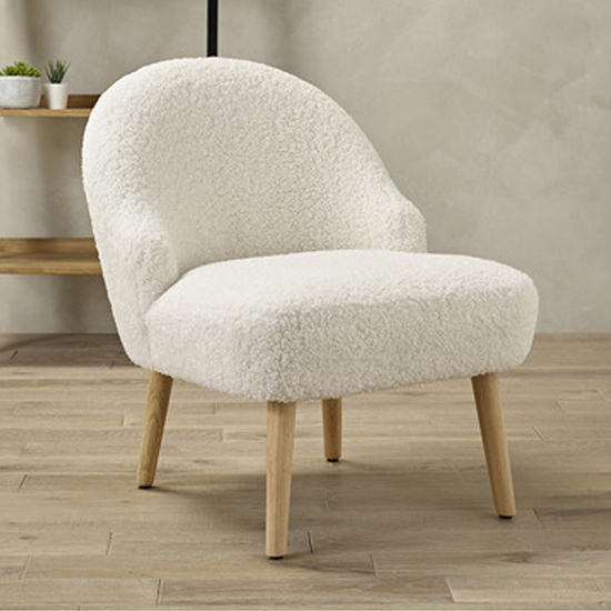 Read more about Trevor boucle fabric accent chair in white