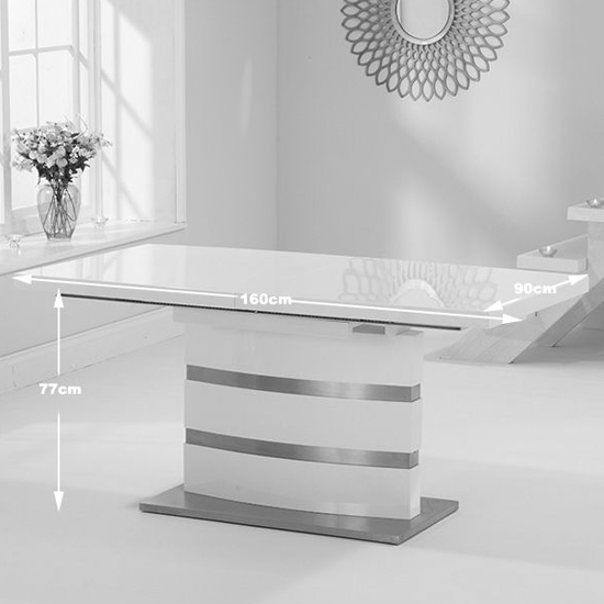 Triangulum Extending High Gloss Dining Table In White_4