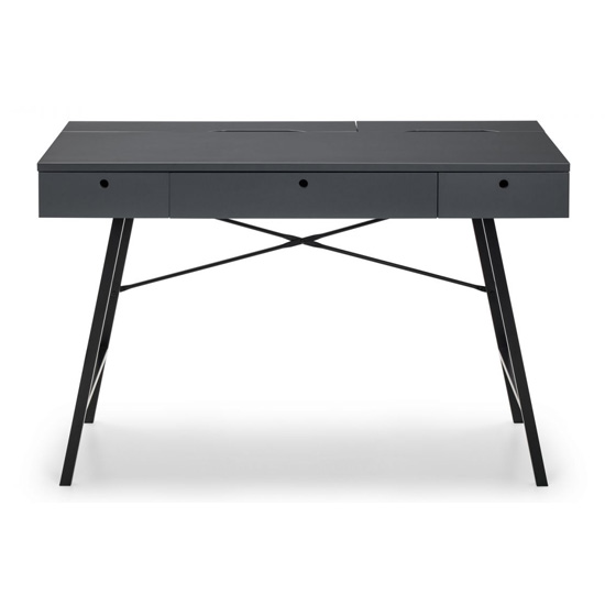 Taliessa Wooden Laptop Desk In Grey