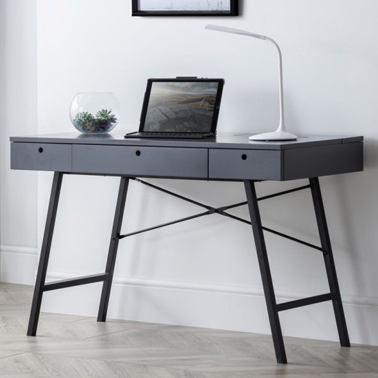 Product photograph of Taliessa Wooden Laptop Desk In Grey from Furniture in Fashion