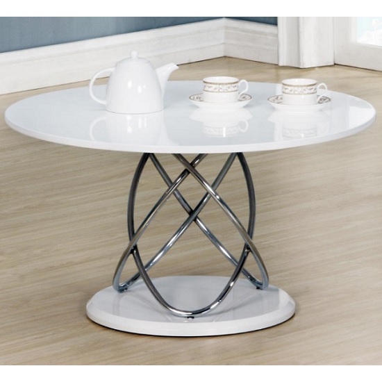 Read more about Einav high gloss coffee table round in white