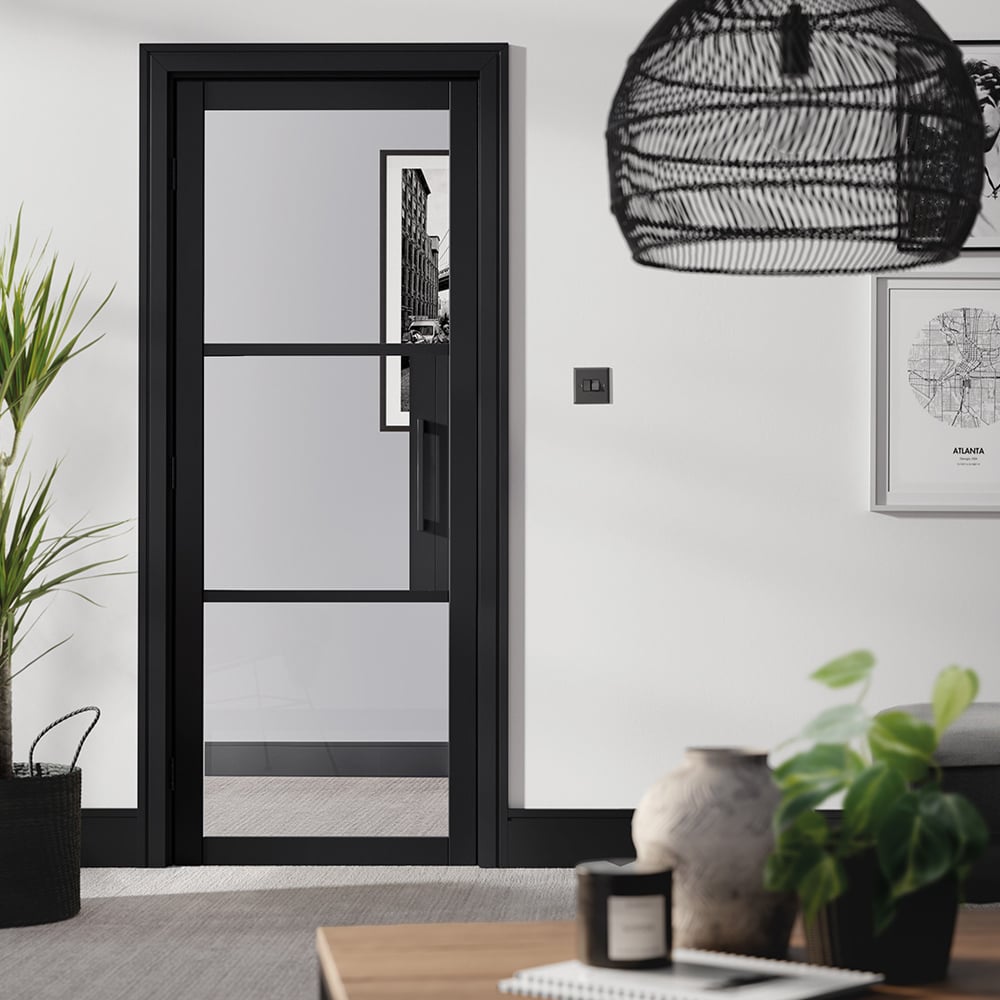 Read more about Tribeca 1981mm x 610mm 3l clear glazed internal door in black