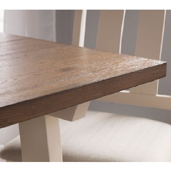 Palesa Dining Set In Ivory Oak And Real Oak With 6 Chairs_4