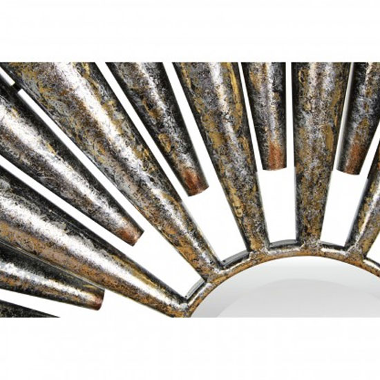 Tribes Round Wall Bedroom Mirror In Antique Silver Frame